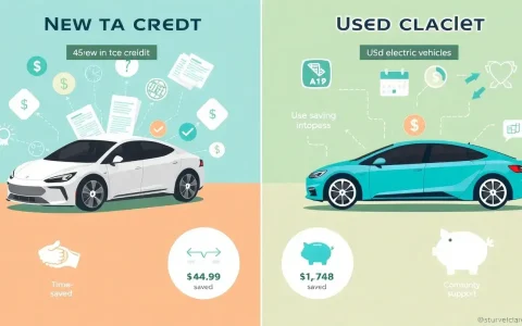 How does the EV tax credit differ for new and used electric vehicles