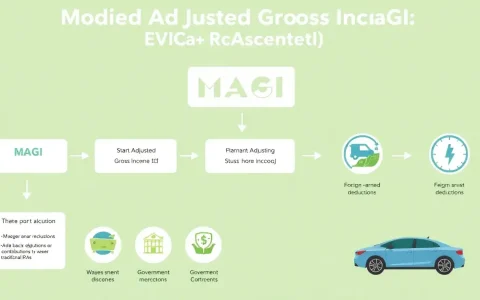 How is the modified adjusted gross income (MAGI) calculated for EV tax credit eligibility