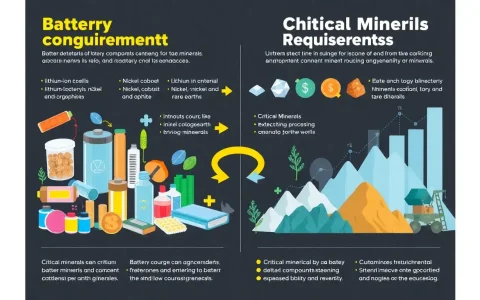 How do battery component requirements differ from critical minerals requirements for the tax credit