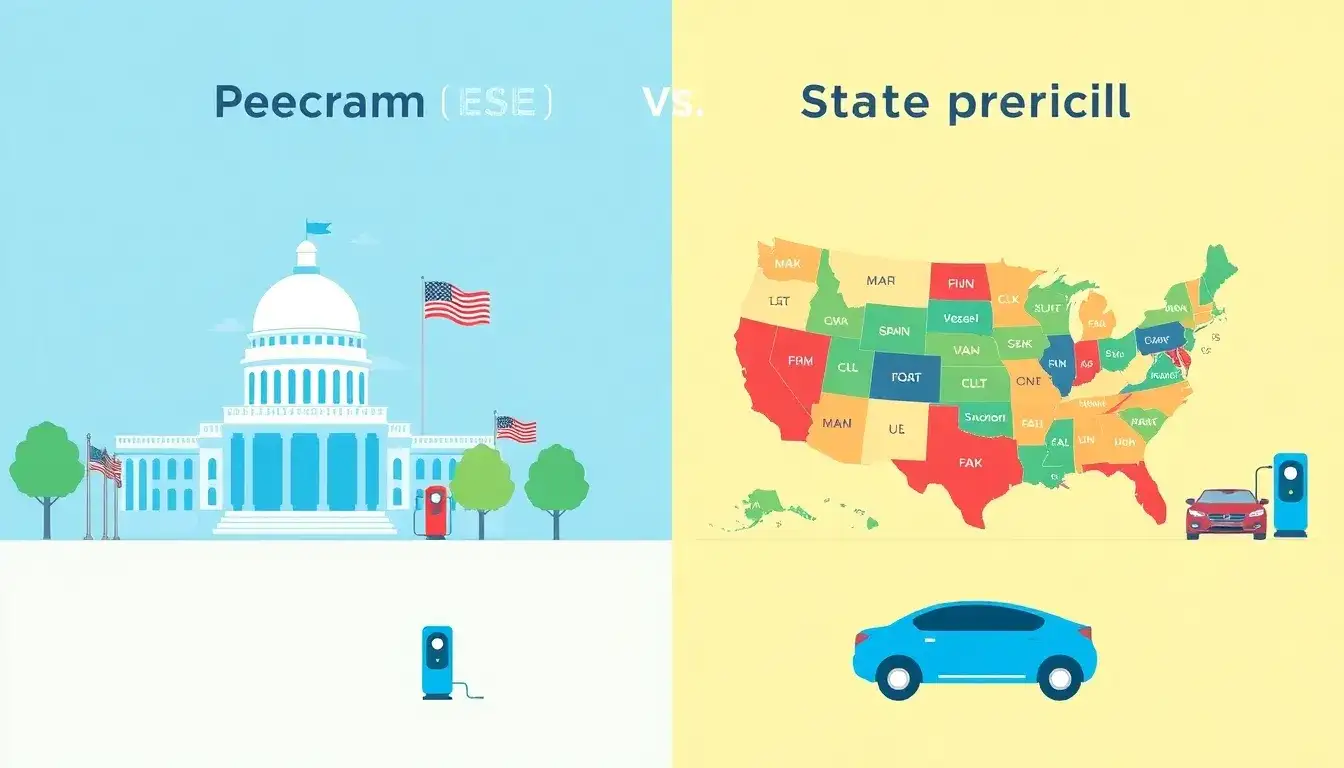 How do federal EV tax credits compare to state-specific ones