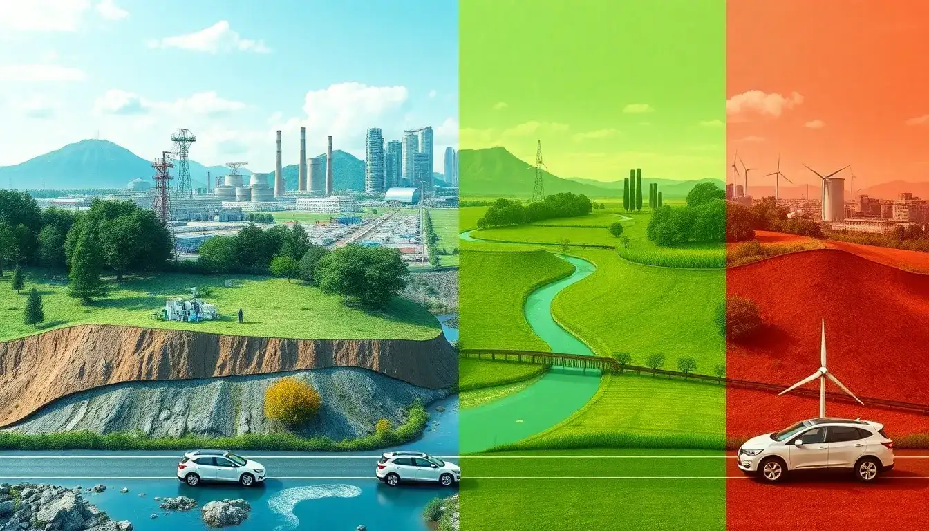 How does the environmental impact of electric vehicles vary by region