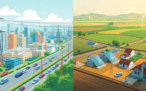 How does the grid mix in urban areas compare to rural areas in terms of EV emissions