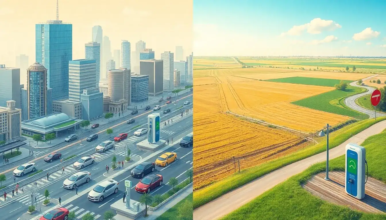 How does the frequency of EV charging differ between urban and rural areas