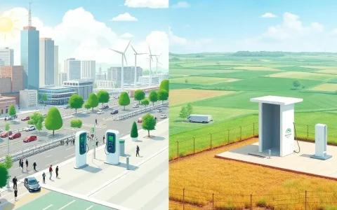 How does the energy efficiency of EV charging stations compare between urban and rural areas