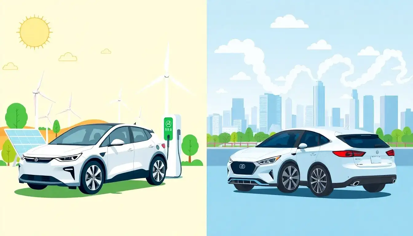 How does the carbon footprint of EVs compare to hybrid cars