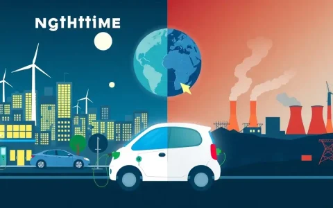 How does nighttime charging impact the overall emissions of EVs
