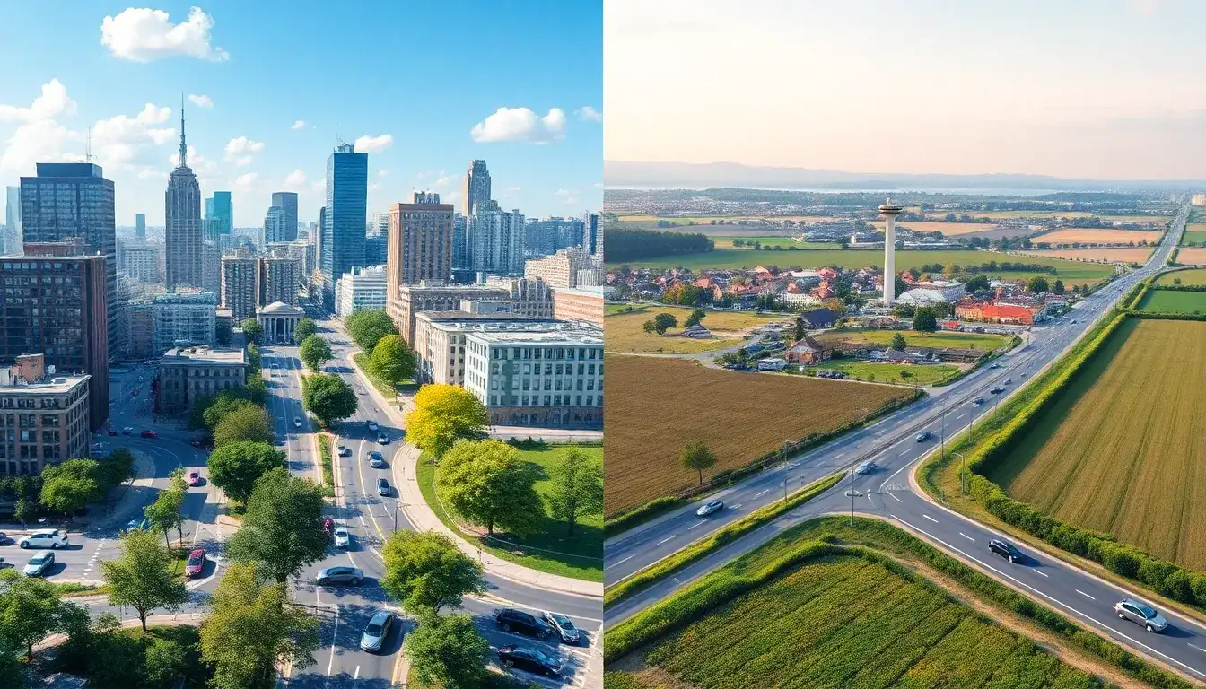 How do EV emissions benefits differ between urban and rural areas in terms of air quality improvement