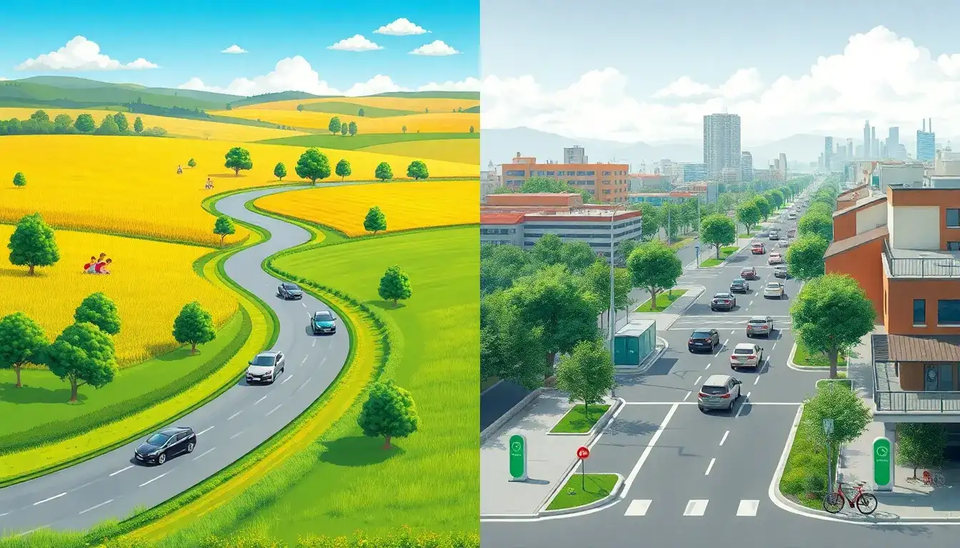 What are the health benefits of EVs in rural areas compared to urban areas