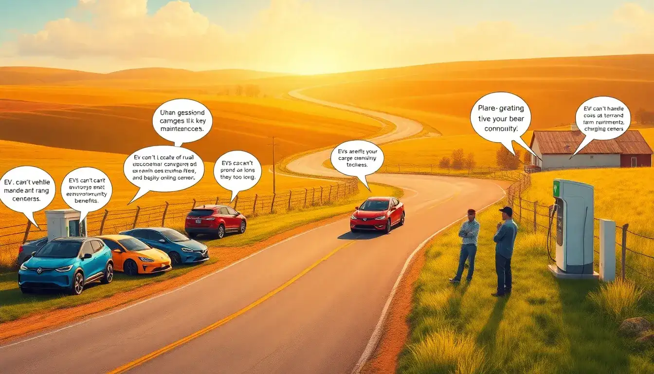 What misconceptions about EVs are common among rural drivers