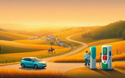 How does the distance to the nearest charging station impact EV usage in rural areas