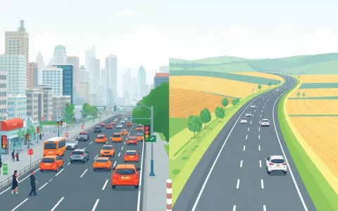 How do urban and rural driving patterns differ in terms of EV efficiency