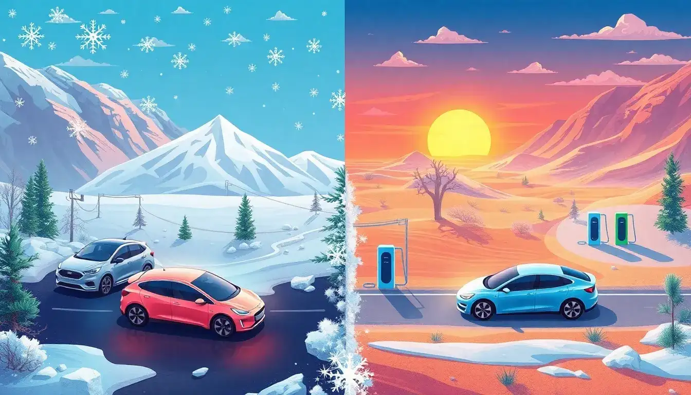 What impact does regional climate have on the performance of electric vehicles