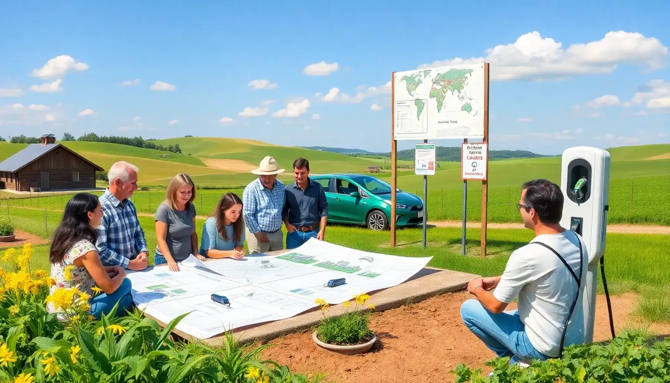 What role can community initiatives play in enhancing EV charging infrastructure in rural areas