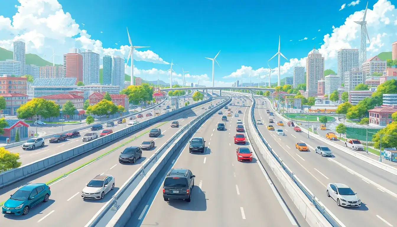 How do driving conditions like city vs. highway affect the emissions of electric vehicles