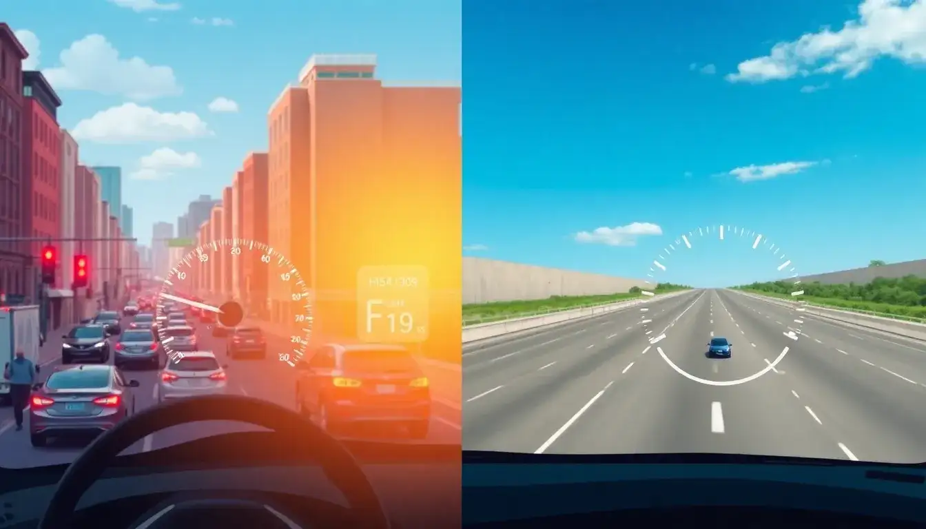 What are the main differences in energy consumption between city and highway driving for EVs