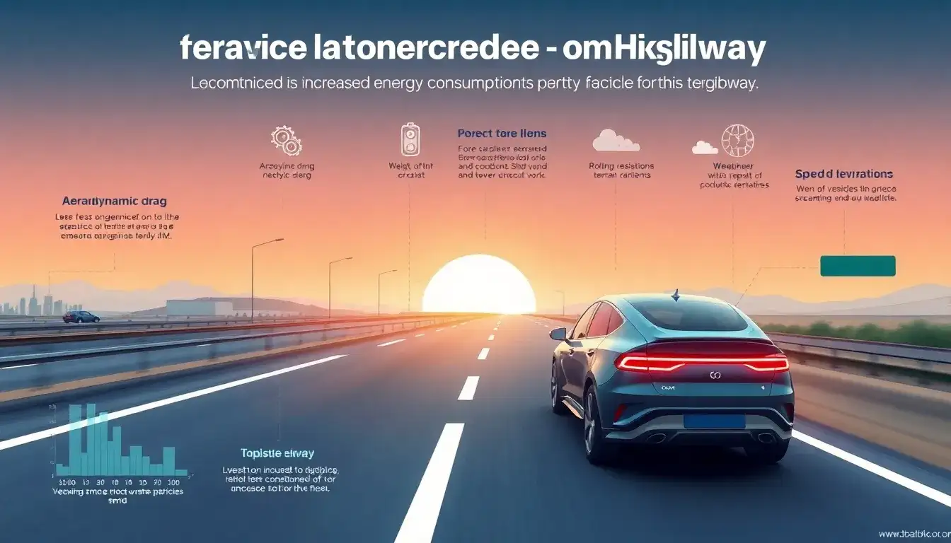 What factors contribute to the increased energy consumption on highways for EVs
