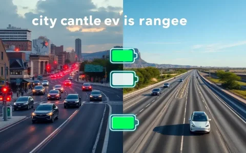 How do city and highway driving conditions affect the overall range of an electric vehicle