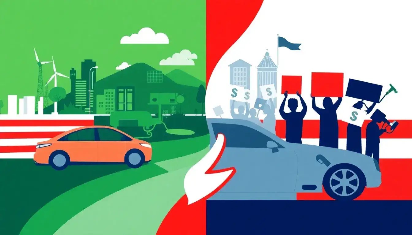 How do political affiliations impact attitudes towards EV subsidies