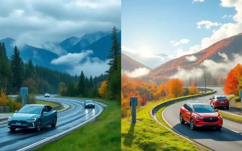 How do climate conditions in regions like Washington State or West Virginia affect EV efficiency