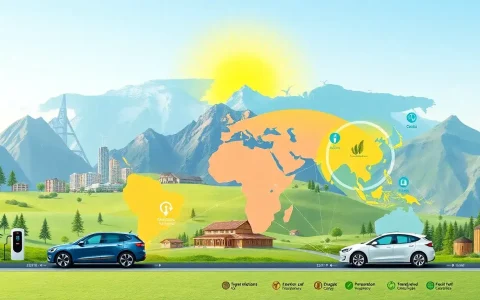 Are there specific regions where electric vehicles are more or less efficient compared to gasoline cars