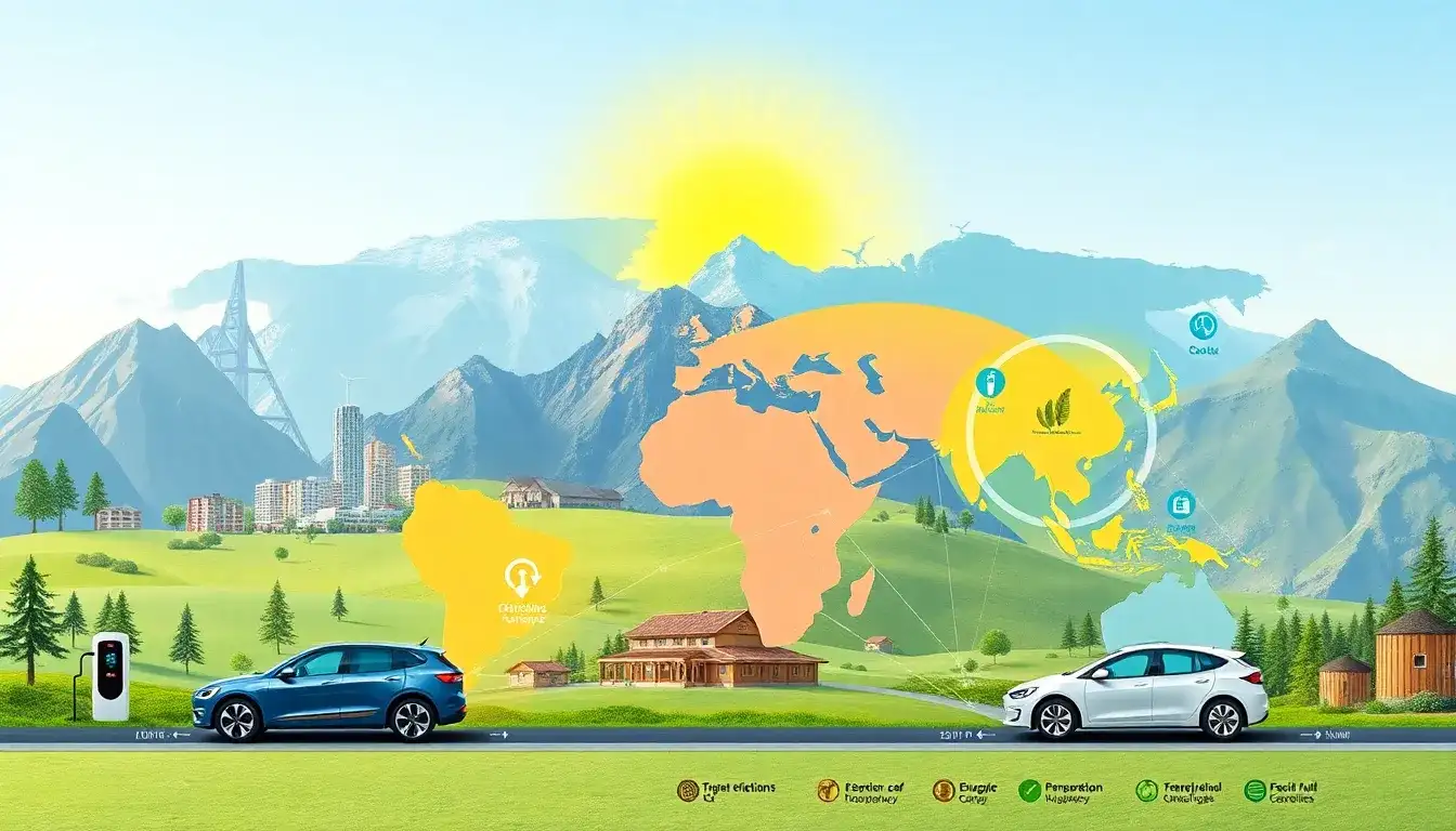 Are there specific regions where electric vehicles are more or less efficient compared to gasoline cars