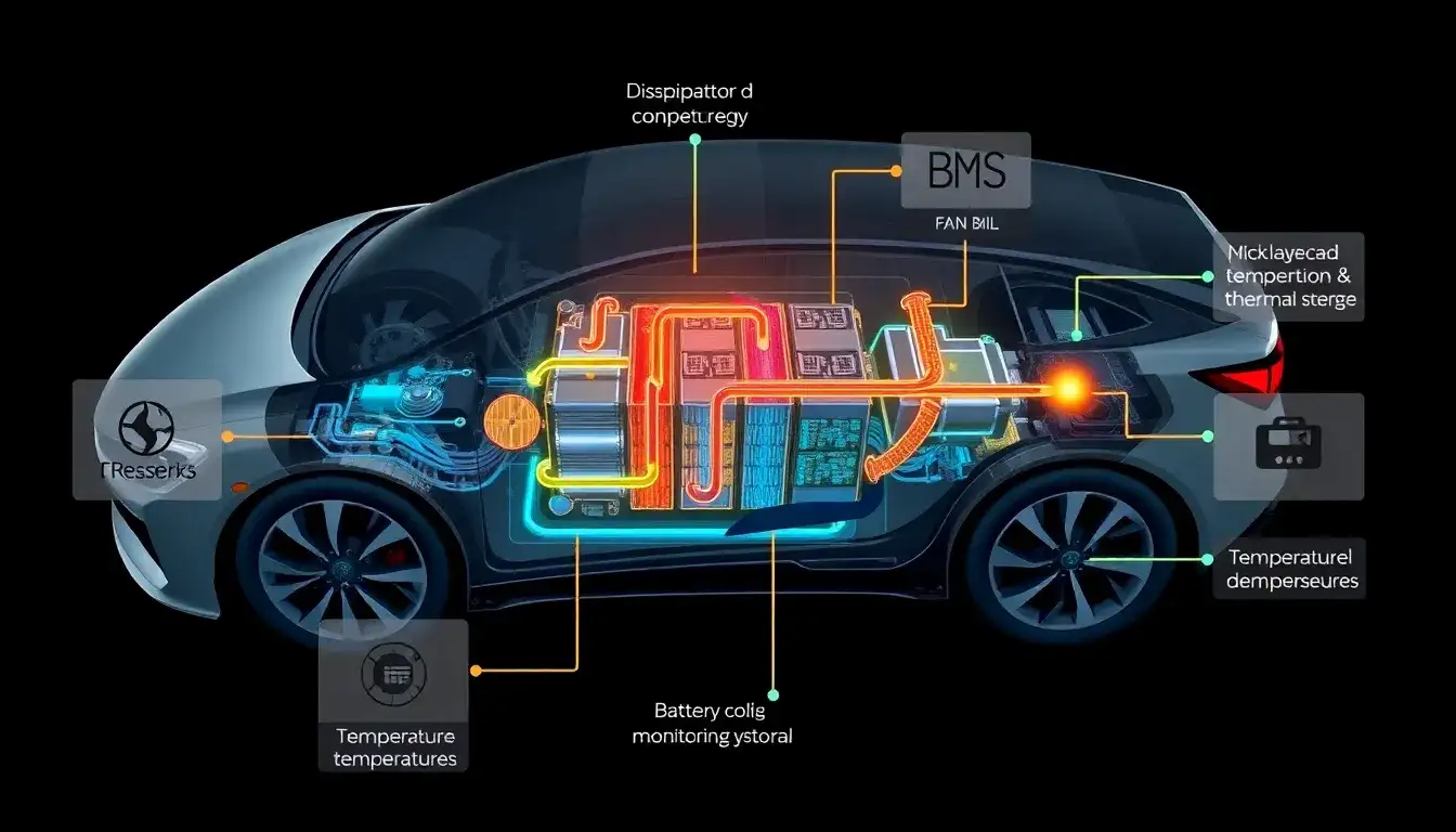 What role does the battery management system play in thermal management