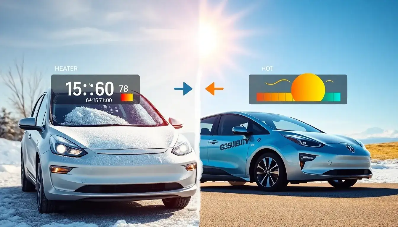 How does the energy consumption of EVs vary between cold and hot weather conditions