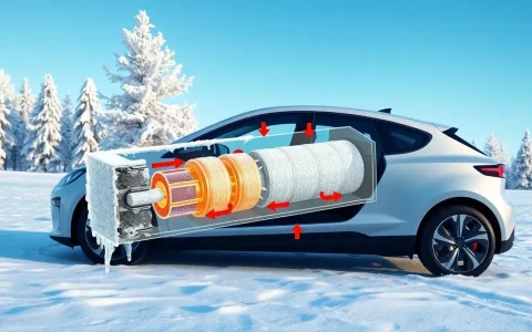 How does cold weather specifically impact the battery chemistry of EVs