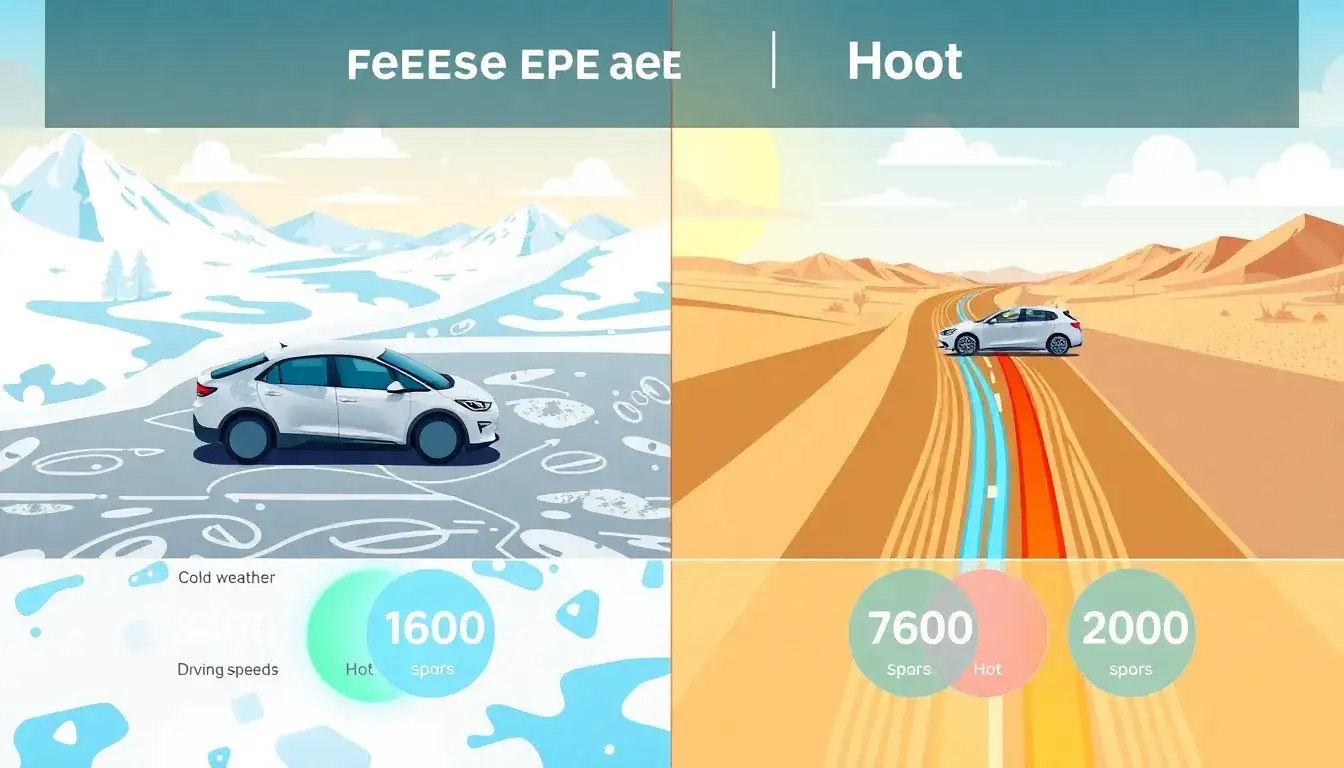 What are the optimal driving speeds for EVs in cold and hot weather