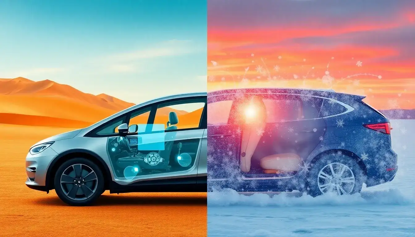 How do HVAC systems in EVs contribute to energy consumption in extreme temperatures