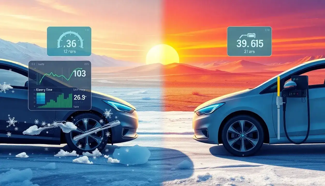 How does the energy consumption of EVs compare to gasoline-powered cars in extreme temperatures