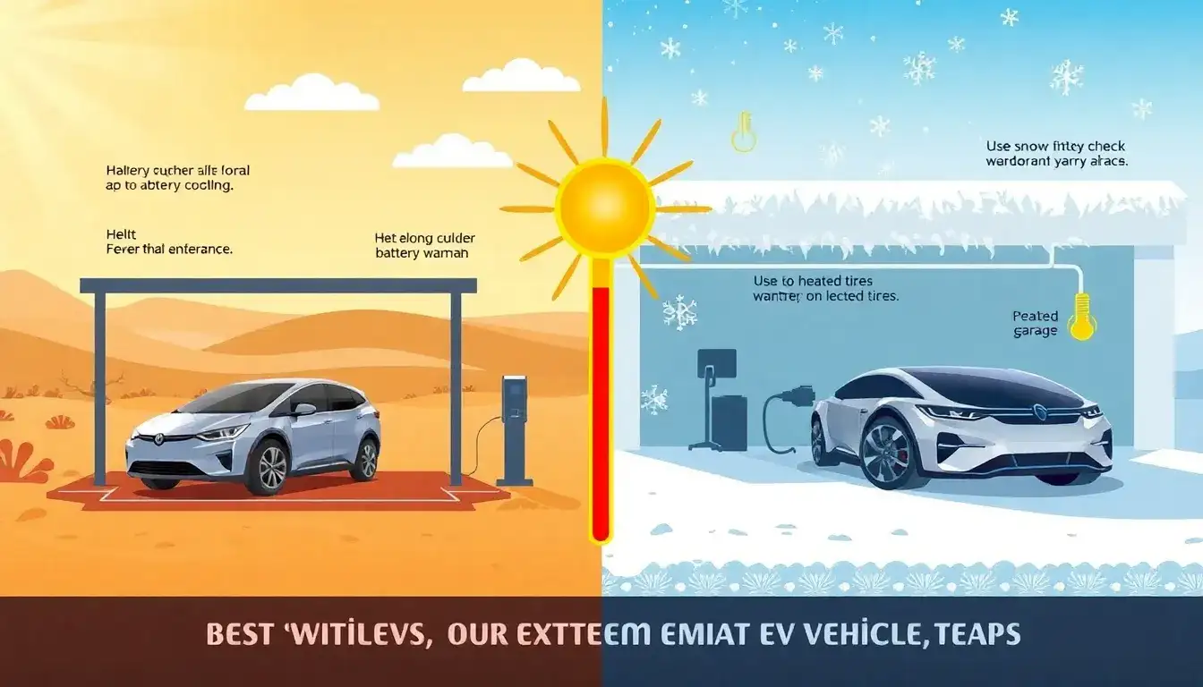 What are the best practices for maintaining an EV in extreme temperatures