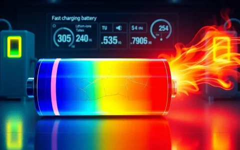 How does battery temperature affect the degradation rate from fast charging