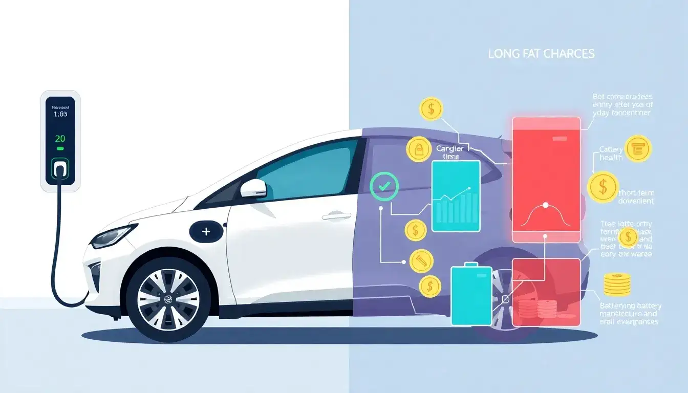 How does frequent fast charging affect the overall cost of owning an EV