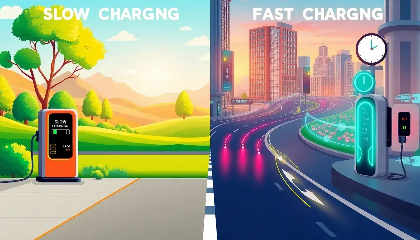 How does slow charging compare to fast charging in terms of battery lifespan