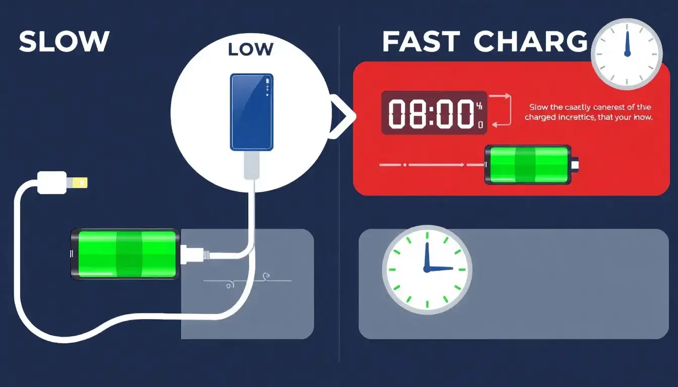 Does slow charging affect the overall charging time significantly