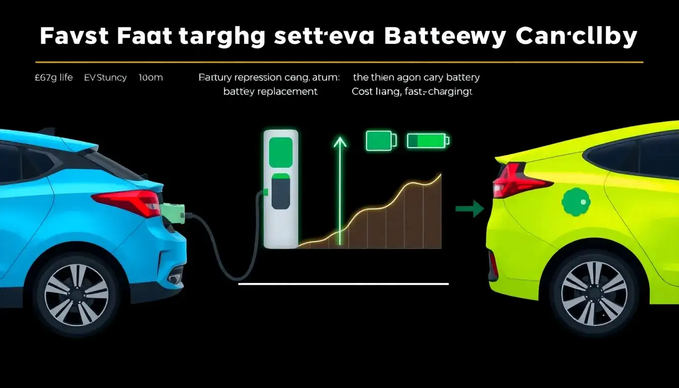 How does the cost of replacing an EV battery due to fast charging compare to regular charging