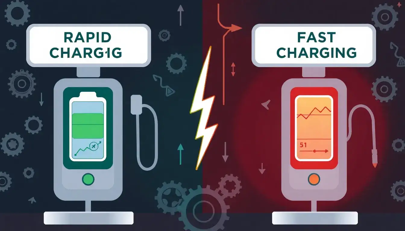 How does rapid charging compare to fast charging in terms of battery degradation