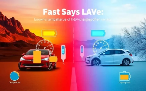 How does the temperature of the environment affect the battery life of EVs charged with fast chargers