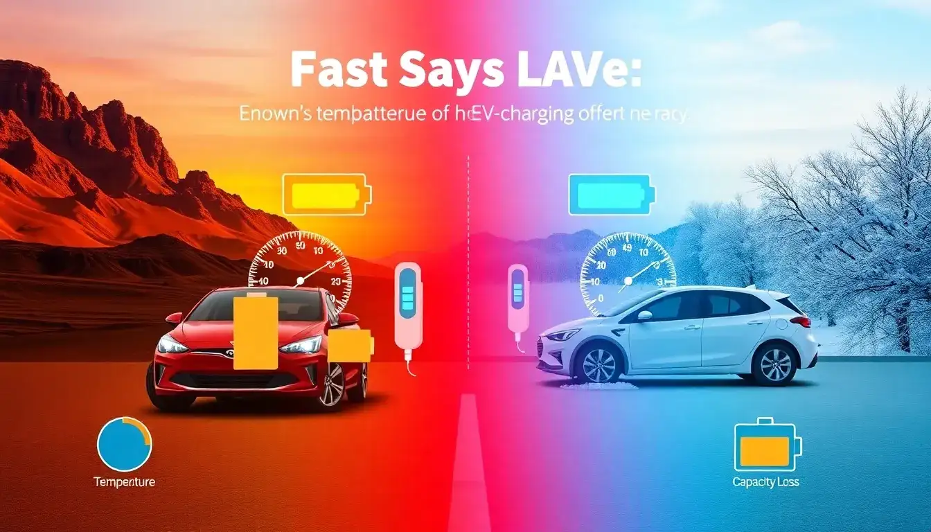 How does the temperature of the environment affect the battery life of EVs charged with fast chargers