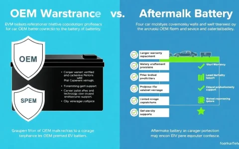 What are the main differences in warranty coverage between OEM and aftermarket EV batteries