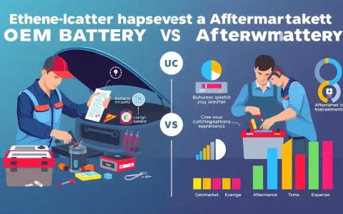 How do labor costs for installing OEM batteries compare to those for aftermarket batteries