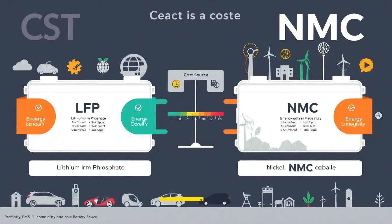 How do different battery chemistries like LFP and NMC affect overall battery costs