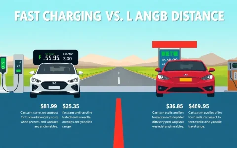 How do the costs of fast charging compare to gasoline prices for long-distance travel
