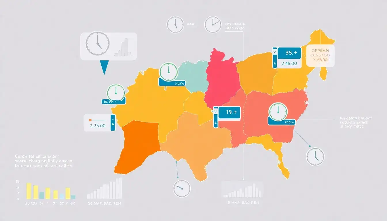 How do electricity rates vary by location and time of day for EV charging