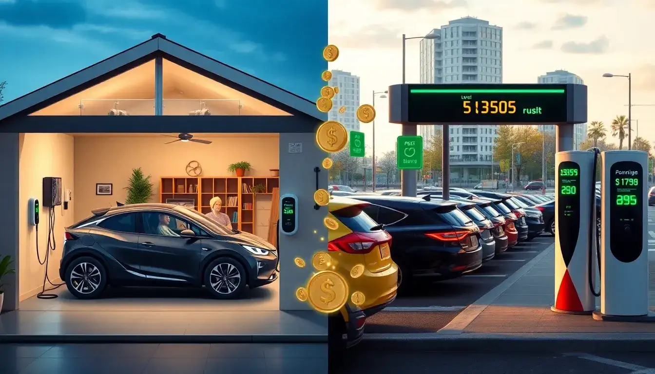 How does the charging method impact the overall cost of owning an EV