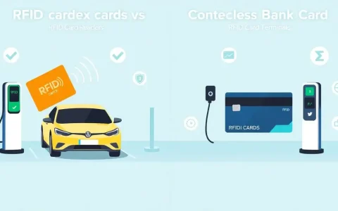 How do RFID cards compare to contactless bank cards for EV charging