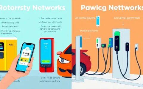 How do proprietary charging networks differ in payment systems from public networks