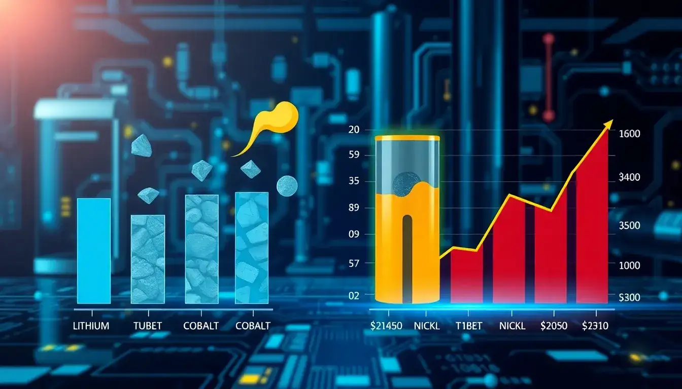 How do the costs of raw materials like lithium, cobalt, and nickel impact the overall price of lithium-ion batteries