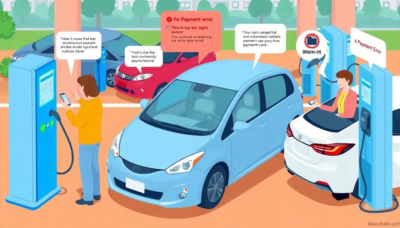 What are the most common payment issues at EV charging stations